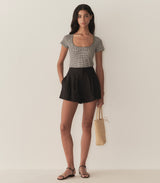 BRIGITTE TEE -- NOIR LA MADDALENA GINGHAM