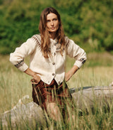 CLARKE CARDIGAN -- OATMEAL OLYMPIA FAIR ISLE