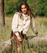 CLARKE CARDIGAN -- OATMEAL OLYMPIA FAIR ISLE
