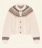 CLARKE CARDIGAN -- OATMEAL OLYMPIA FAIR ISLE