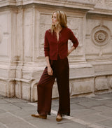 FREYA CASHMERE CARDIGAN -- MALBEC